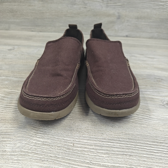 Crocs Walu Men's Brown Casual Slip On Shoes Loafers Size 11 Canvas - Picture 4 of 9
